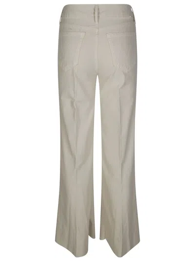 Mother Pristine Flared High-waisted Pants With Subtle Detailing