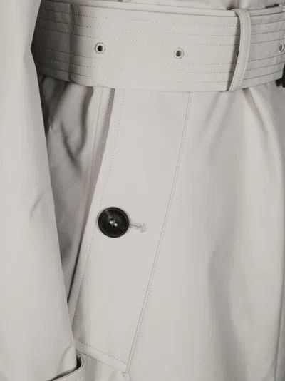 Save The Duck Tailored Trench Coat With Belted Waist In Gray