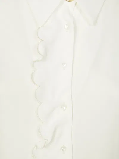 Elisabetta Franchi Classic Ruffle-trimmed Silk Blouse