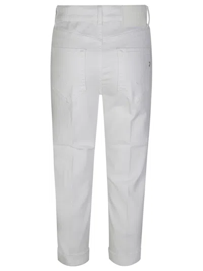 Dondup Cropped Cotton-blend Denim Jeans With Button Detailing