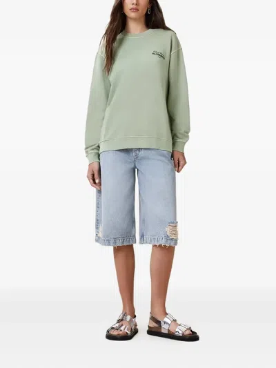 Allsaints Etta Soleil Oversized Sweatshirt In Green