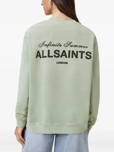 Allsaints Etta Soleil Oversized Sweatshirt In Green