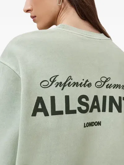 Allsaints Etta Soleil Oversized Sweatshirt In Green