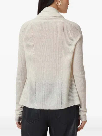 Allsaints Harper Open Front Draped Cardigan In White