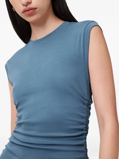 Allsaints Sonny Drawcord Side Mini Dress In Blue