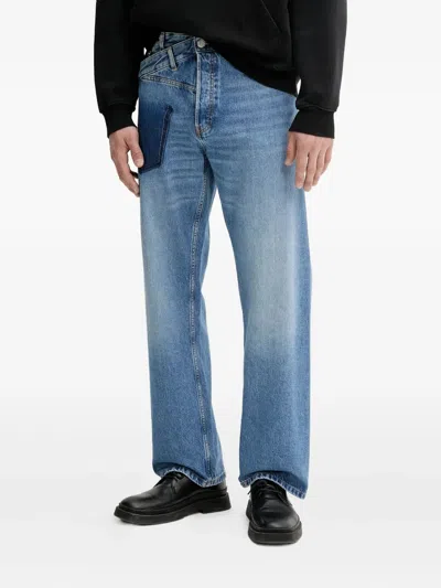 Bluemarble Twisted-seams Logo-print Jeans In Blue