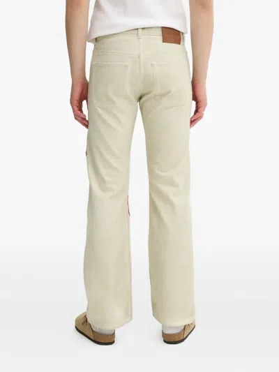 Bluemarble Embroidered-studded Jeans In Neutral