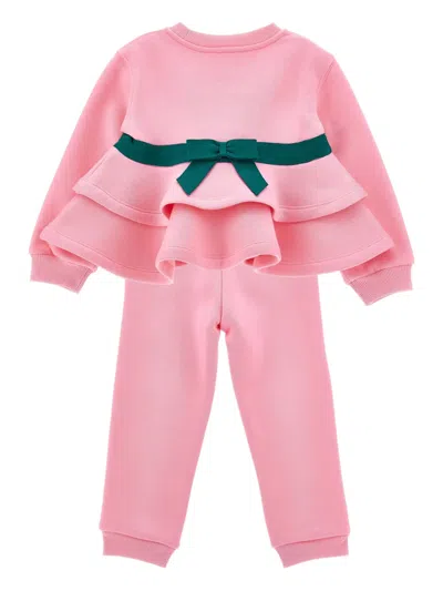Monnalisa Frill-detail Tracksuit In Pink