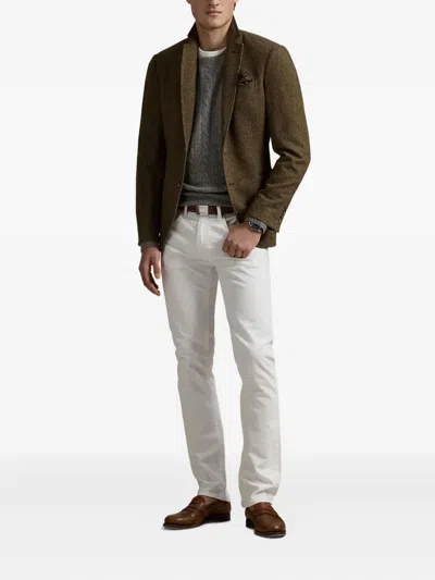 Polo Ralph Lauren Herringbone Tweed Blazer In Green
