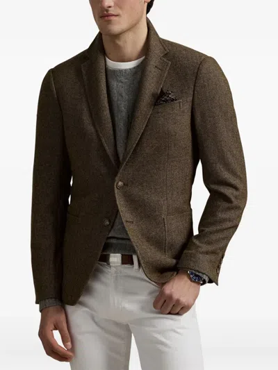 Polo Ralph Lauren Herringbone Tweed Blazer In Green