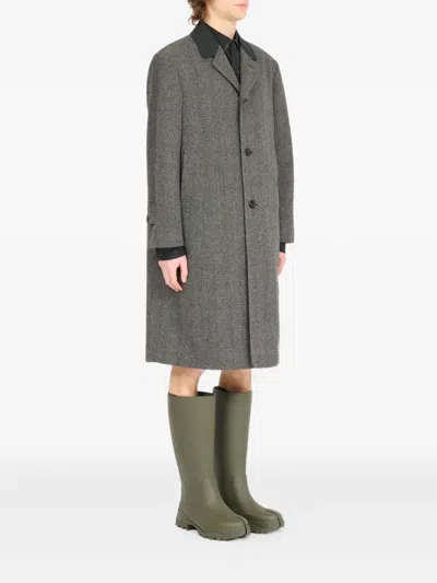 Maison Margiela Wool Coat In Black