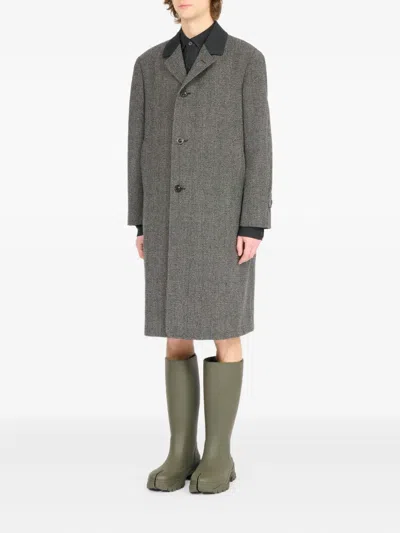 Maison Margiela Wool Coat In Black
