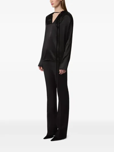 Nina Ricci V-neck Satin Top