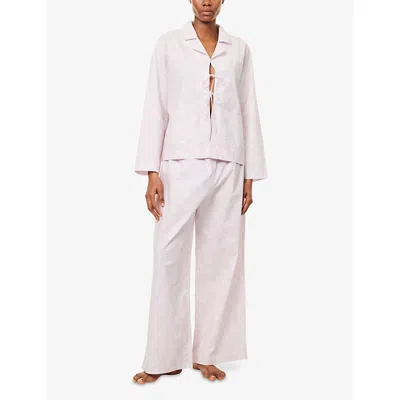 Lounge Underwear Womens Floral Cotton Pyjama Shirt Lilac
