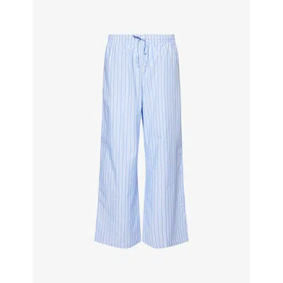 Lounge Underwear Womens Pinstripe Cotton Pyjama Bottoms Blue