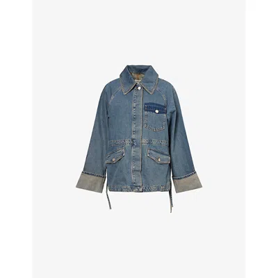 Damson Madder Womens Emilie Workwear Denim Jacket Dusty In Blue