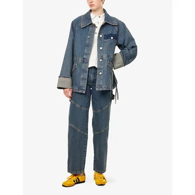 Damson Madder Womens Emilie Workwear Denim Jacket Dusty In Blue