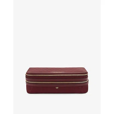 Anya Hindmarch Womens Make Up Logo-branded Shell Makeup Bag Medium Red