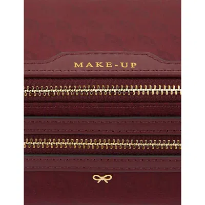 Anya Hindmarch Womens Make Up Logo-branded Shell Makeup Bag Medium Red