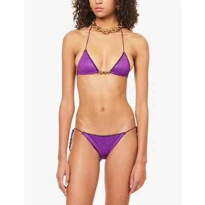 Oseree Womens Glazed Lumière Two-piece Bikini Set Purple