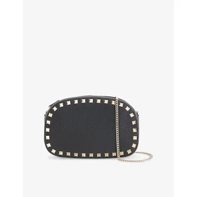 Valentino Womens Rockstud Leather Mini Crossbody Bag Nero