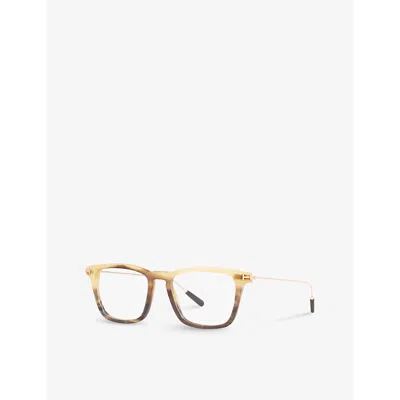Tom Ford Womens Ft5851 Square-frame Horn Optical Glasses Brown