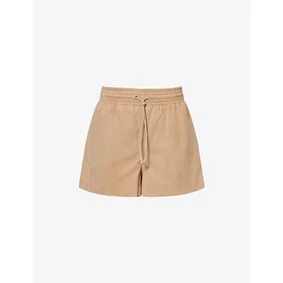 Represent Womens Oblivion Drawstring Suede Shorts Warm Sand