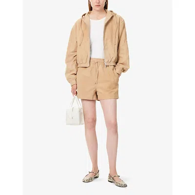 Represent Womens Oblivion Drawstring Suede Shorts Warm Sand
