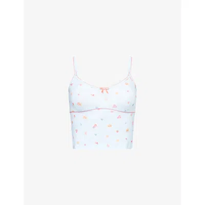 Lounge Underwear Womens Fruit-print Modal-jersey Pyjama Cami Top Blue