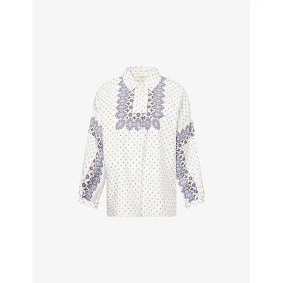Weekend Max Mara Adda Bandana Print Cotton Button-up Shirt