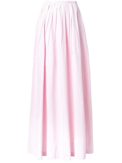 Michael Kors Long Pleated Skirt In Pink