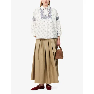Weekend Max Mara Adda Bandana Print Cotton Button-up Shirt