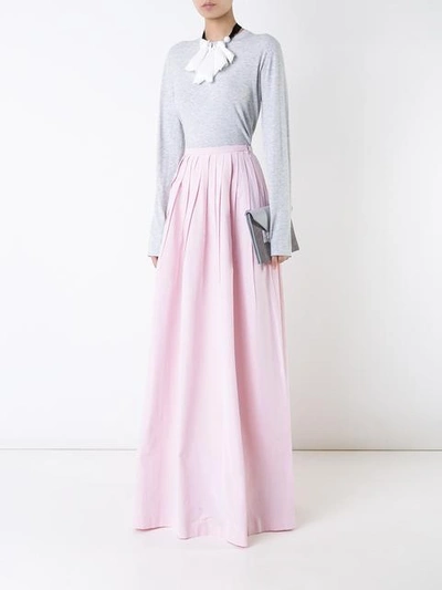Shop Michael Kors Long Pleated Skirt In Pink