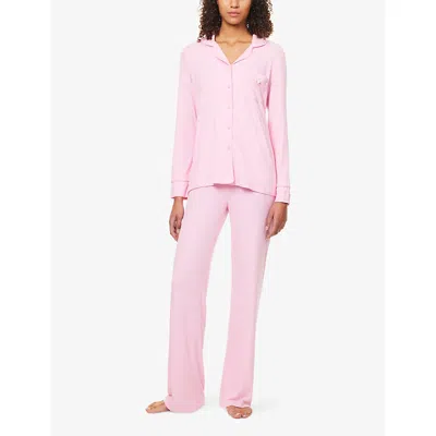 The Nap Co Womens Ru & Rocka X  Ribbed Long-sleeve Modal-jersey Pyjama Set Candy Pink Xs