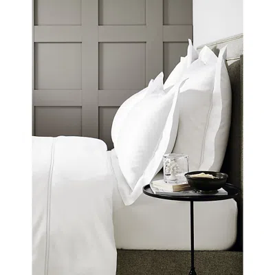 The White Company Symons Double-row Cord Egyptian Cotton Flat Sheet Emperor Size 320x290cm Whtesilver