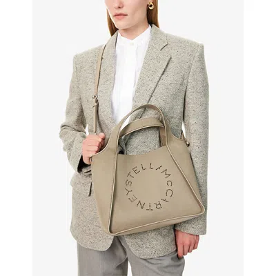 Stella Mccartney Womens Hobo Faux-suede Cross-body Bag Khaki