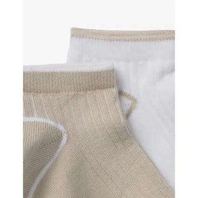 The White Company G Pack Of Two Woven Trainer Socks Mult In Gray