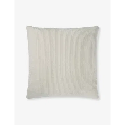 The White Company Florian Medium Square Cotton Cushion Cover 50cm X 50cm Natural