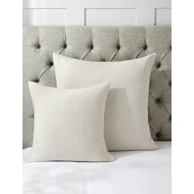 The White Company Florian Medium Square Cotton Cushion Cover 50cm X 50cm Natural