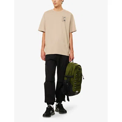 The North Face Mens Graphic-print Crewneck Cotton T-shirt Mushroom Grey Xs In Neutral