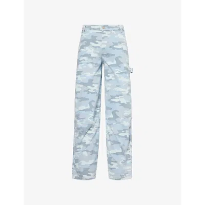 Damson Madder Womens Drew Straight-leg Denim Jeans Camo