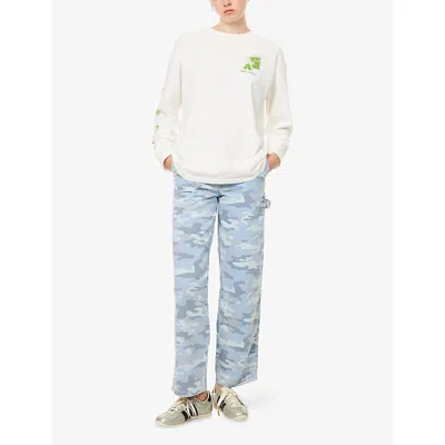 Damson Madder Womens Drew Straight-leg Denim Jeans Camo