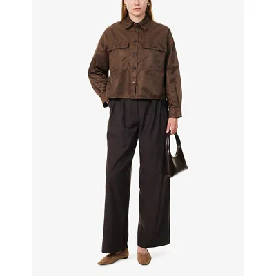 Weekend Max Mara Omens Vivetta Relaxed-fit Shell Jacket Chocolate In Brown
