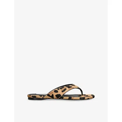 Alaïa Infradito Leopard Print Slippers
