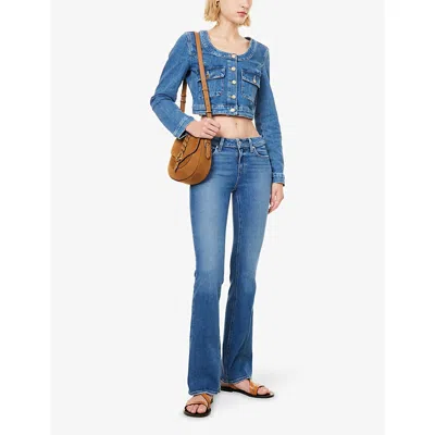 Paige Womens Laurel Canyon Flared Stretch-denim Blend Jeans Tarnished