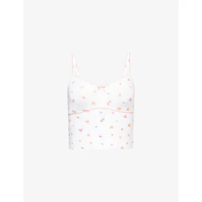 Lounge Underwear Womens Fruit-print Modal-jersey Pyjama Cami Top White