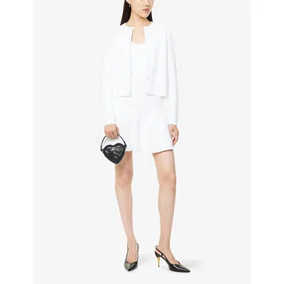 Gucci Womens Monogram Round-neck Knitted Cardigan White In White