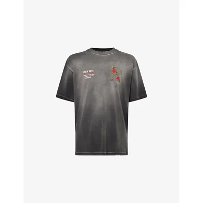 Represent Mens  X Guns N' Roses Exclusive Tour Graphic Cotton-jersey T-shirt Stained Black Xs In Black