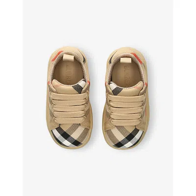 Burberry Cotton Check Sneakers In Nude