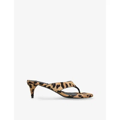 Alaïa Tong 55 Leopard-print Calf Hair Sandals